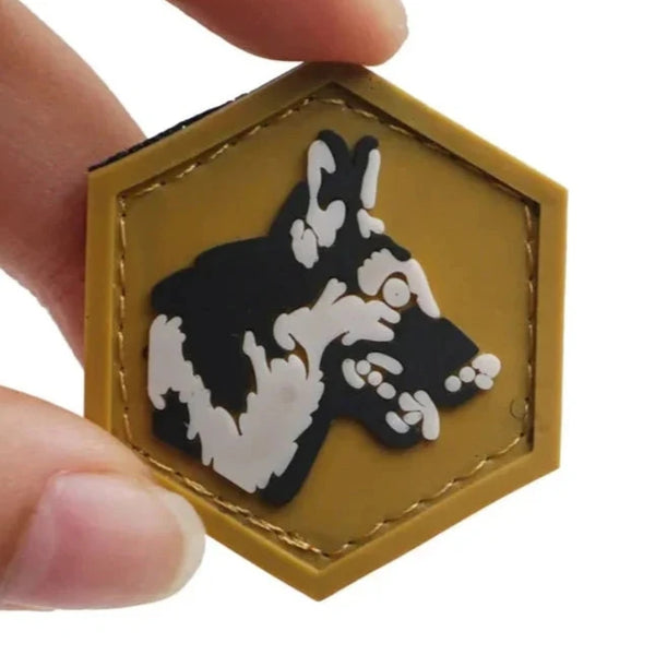 German Shepherd Dog 'Mini Hexagon' PVC Rubber Patch