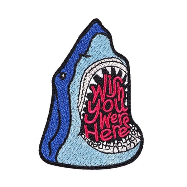 Shark 'Wish You Were Here' Embroidered Patch