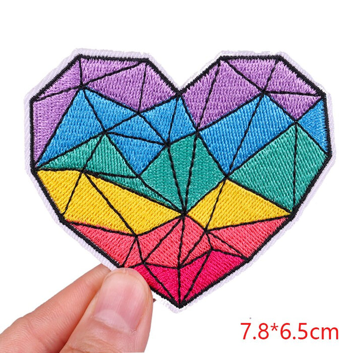 LGBTQ 'Geometric Heart' Embroidered Patch