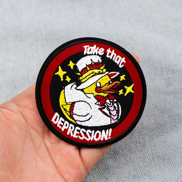 Hazbin Hotel 'Lucifer Duck | Take That Depression' Embroidered Patch