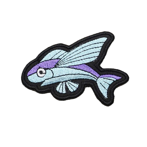 Atlantic Flying Fish Embroidered Velcro Patch