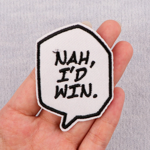 Manga Text ‘Nah I’d Win’ Embroidered Patch