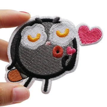 Cute Cake Man 'Flying Kiss' Embroidered Velcro Patch