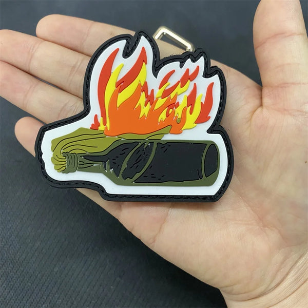 Molotov Cocktail PVC Rubber Velcro Patch