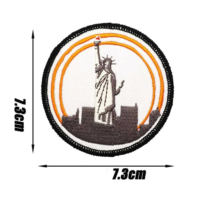 Statue of Liberty 'Round' Embroidered Velcro Patch