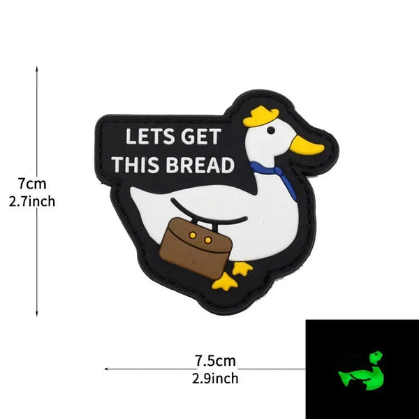 Duck 'Lets Get This Bread | Luminous' PVC Rubber Velcro Patch