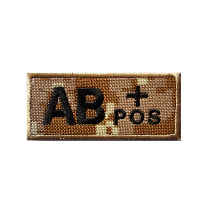 Blood Type 'AB Positive | Camouflage' Embroidered Velcro Patch