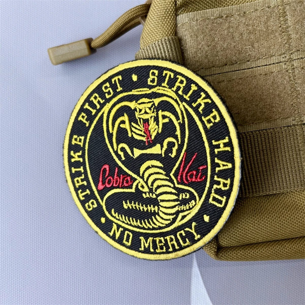 Cobra Kai 'Strike First Strike Hard No Mercy' Embroidered Velcro Patch