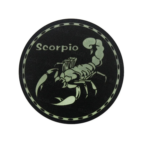 Luminous Scorpio 'Round' PVC Rubber Velcro Patch