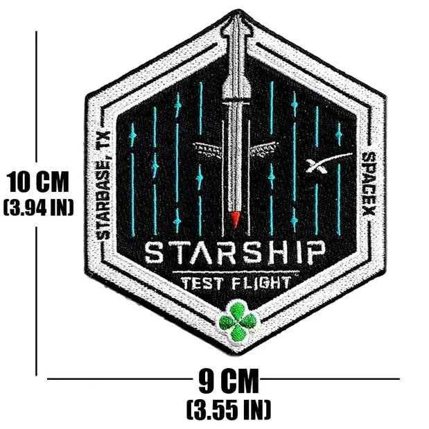SpaceX 'Starship Test Flight' Embroidered Velcro Patch