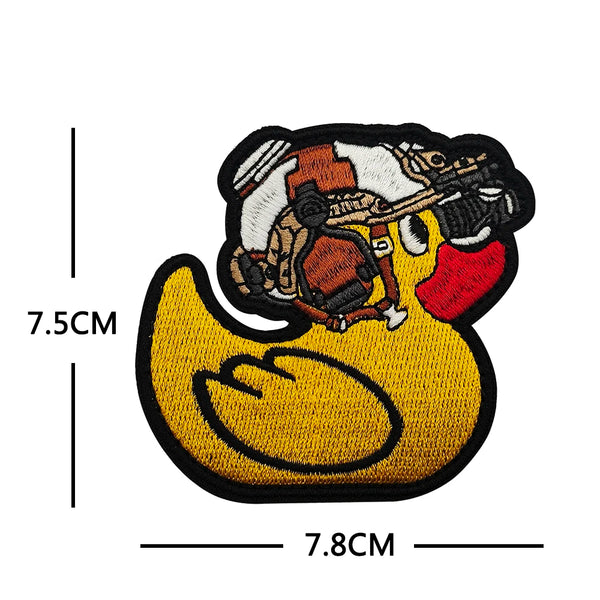 Cute Duck 'Tactical Headgear' Embroidered Velcro Patch