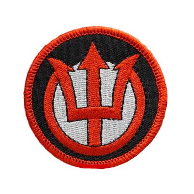 Red Trident 'Round' Embroidered Patch