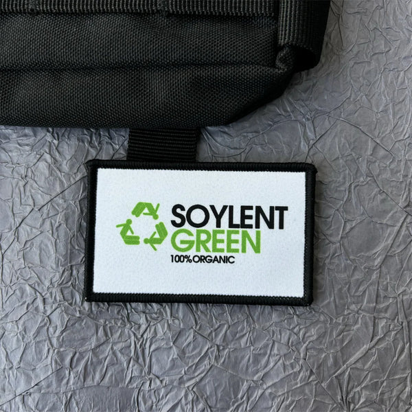 Cool 'Soylent Green 100% Organic Logo' Embroidered Velcro Patch