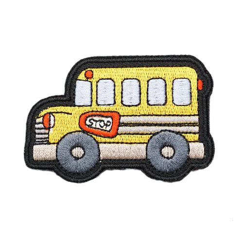 School Bus 'Side View' Embroidered Velcro Patch
