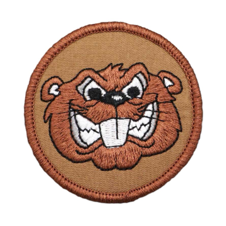 Beaver 'Head | Round' Embroidered Velcro Patch