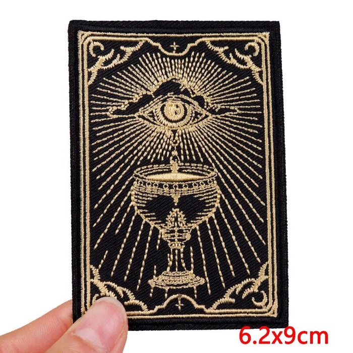 Tarot Card 'Holy Grail and Eye Tears' Embroidered Patch