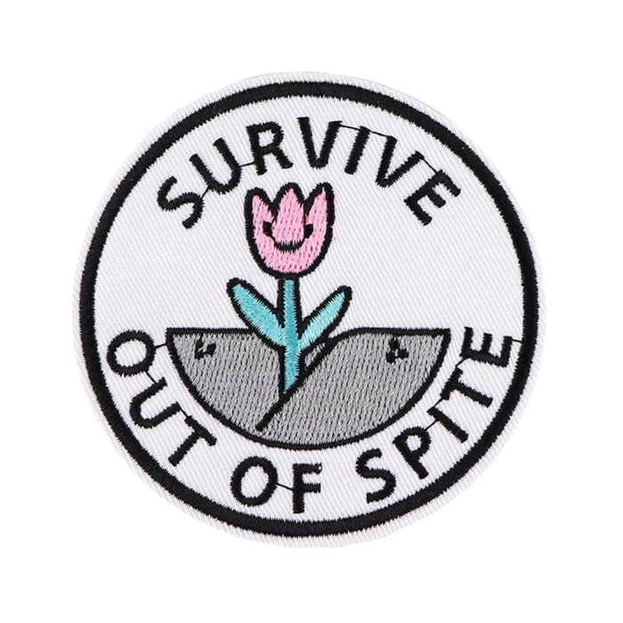 Flower 'Survive Out of Spite’ Embroidered Patch
