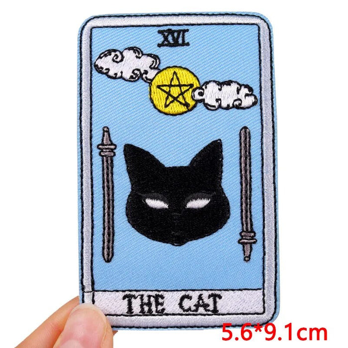 Tarot Card 'The Cat' Embroidered Patch