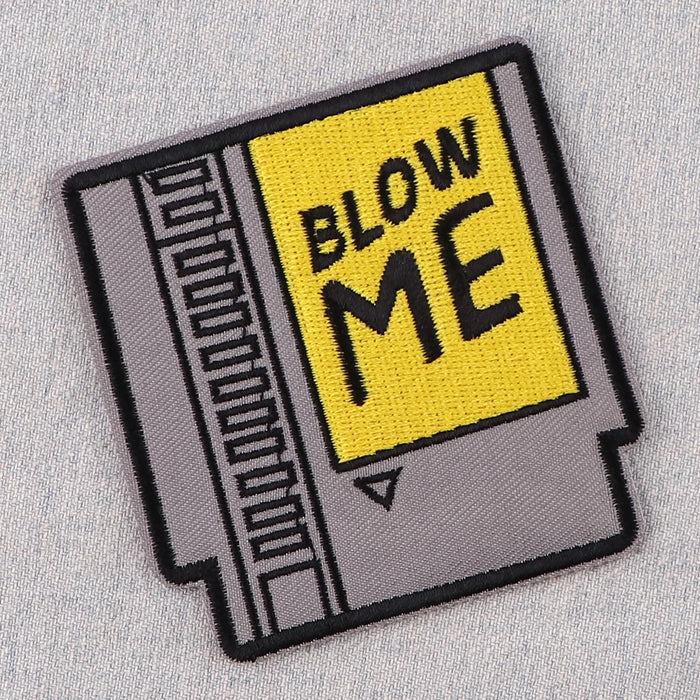 Video Games 'Blow Me Cartridge' Embroidered Patch