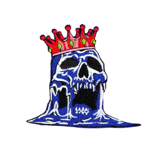 Melting Skull Head 'Crown' Embroidered Patch