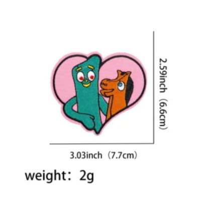 Gumby Adventures ‘Gumby and Pokey | Heart’ Embroidered Patch
