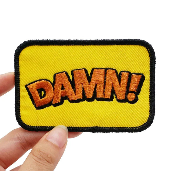 Funny 'D@mn! | Square' Embroidered Velcro Patch