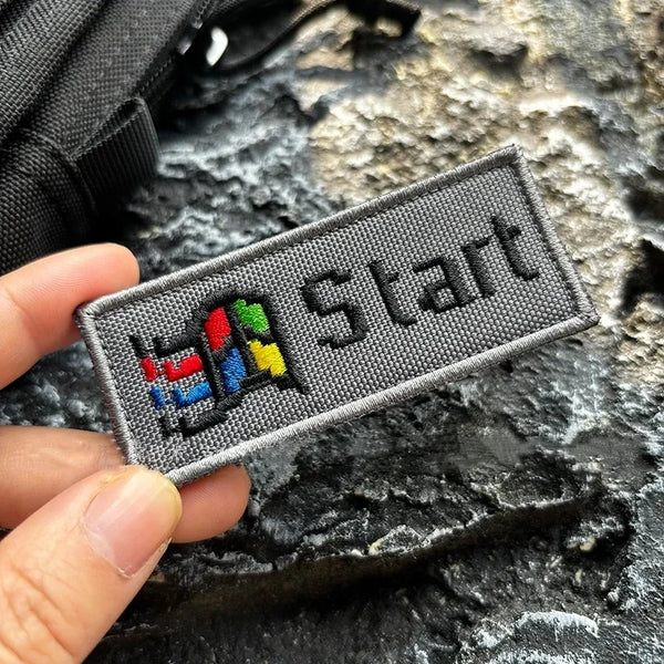 Computer Icon 'Start Menu' Embroidered Velcro Patch