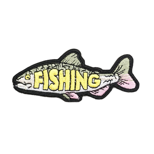 Salmon Fish 'Fishing' Embroidered Velcro Patch