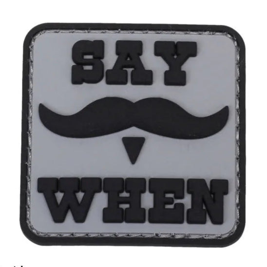 Doc Holliday Mustache 'Say When' PVC Rubber Velcro Patch