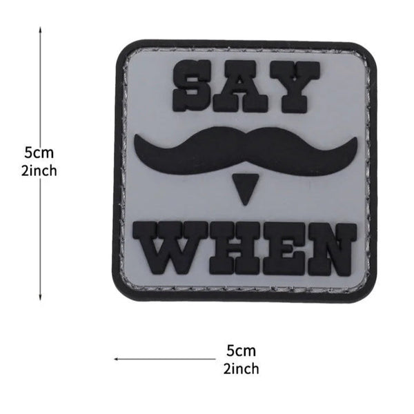 Doc Holliday Mustache 'Say When' PVC Rubber Velcro Patch