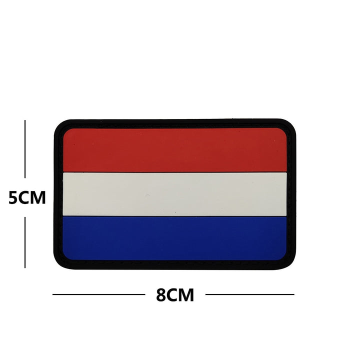 Netherlands Flag PVC Rubber Velcro Patch