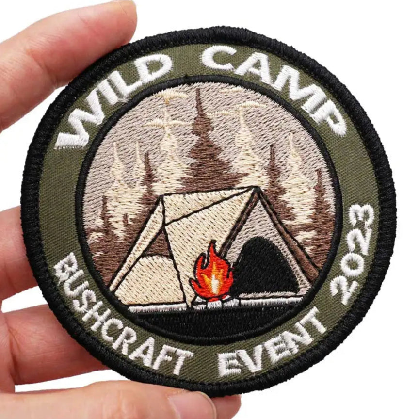 Outdoor Adventure 'Wild Camp' Embroidered Velcro Patch