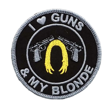 Military Tactical 'I Love Guns and My Blonde' Embroidered Velcro Patch