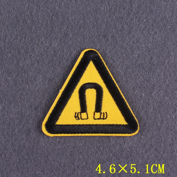 Warning Sign 'Magnetic Field' Embroidered Patch