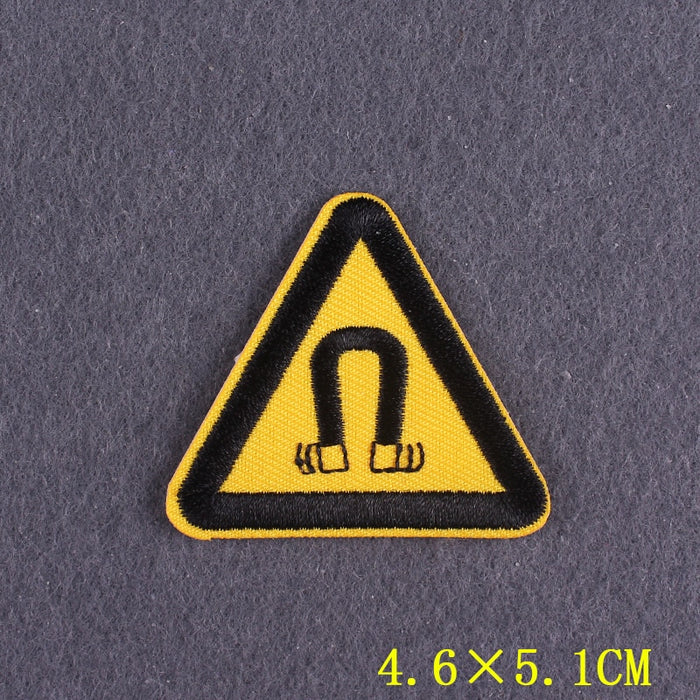 Warning Sign 'Magnetic Field' Embroidered Patch