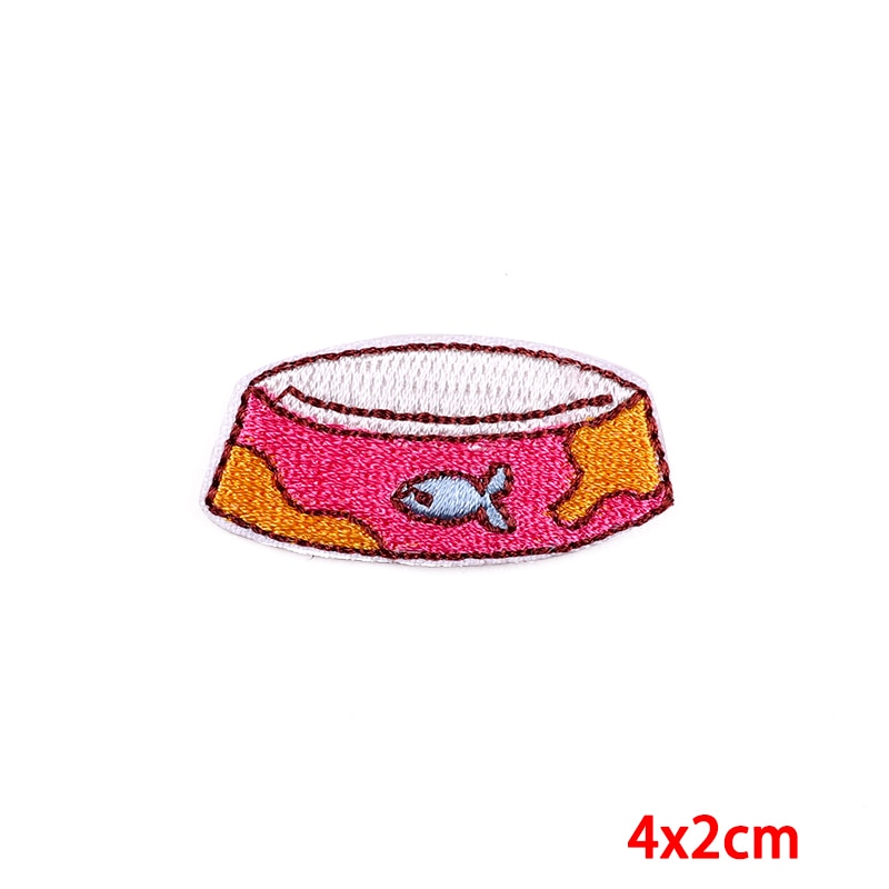 Cute 'Cat Fish Bowl' Embroidered Patch