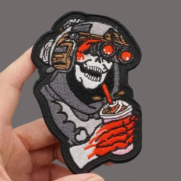 Tactical Skull 'Watching' Embroidered Velcro Patch