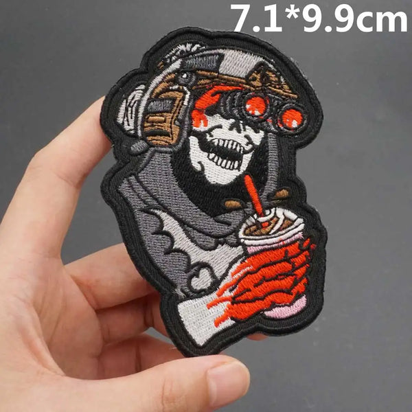 Tactical Skull 'Watching' Embroidered Patch