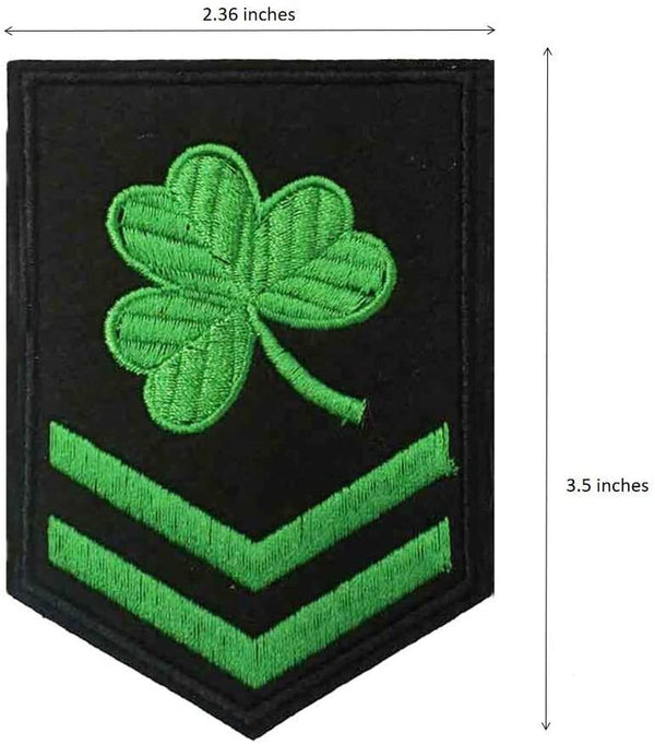 Military Tactical 'Green Irish Clover' Embroidered Velcro Patch