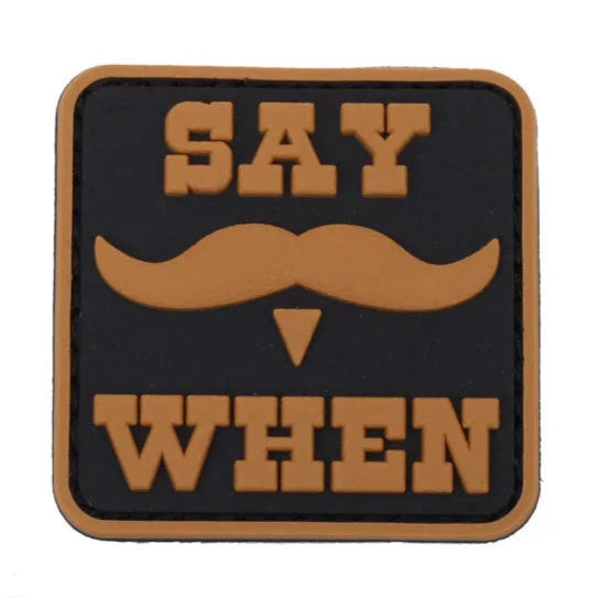 Doc Holliday Mustache 'Say When' PVC Rubber Velcro Patch