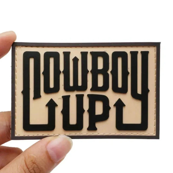 Cowboy Up 'Square' PVC Rubber Velcro Patch