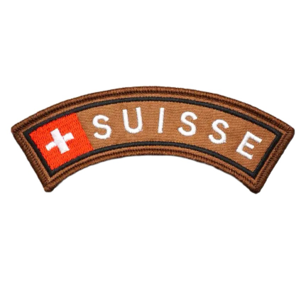 Switzerland Flag 'Suisse' Embroidered Velcro Patch