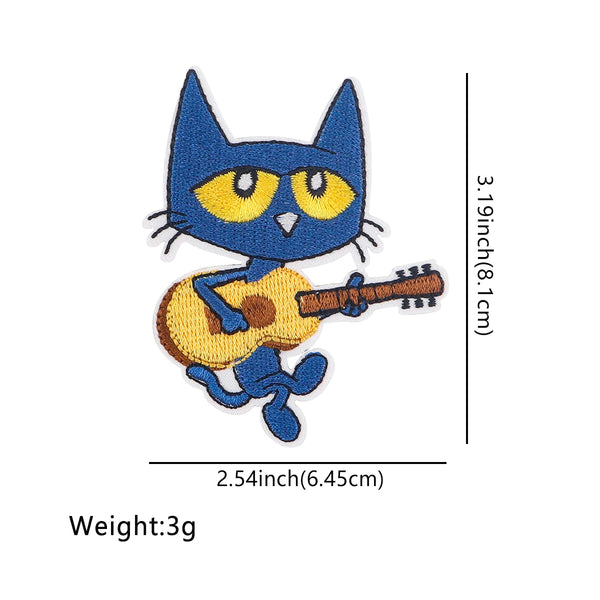 Pete the Cat 'Playing Guitar' Embroidered Patch