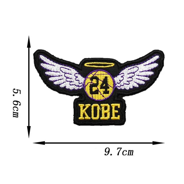 Sports 'Kobe 24 | Angel Wings and Halo Logo' Embroidered Velcro Patch