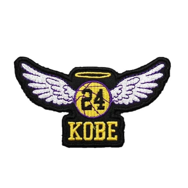 Sports 'Kobe 24 | Angel Wings and Halo Logo' Embroidered Velcro Patch