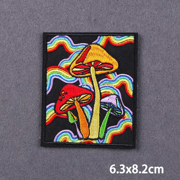 Cute 'Hippie Mushroom' Embroidered Patch