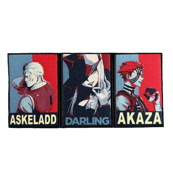 Anime Characters 'Set of 3' Embroidered Velcro Patch