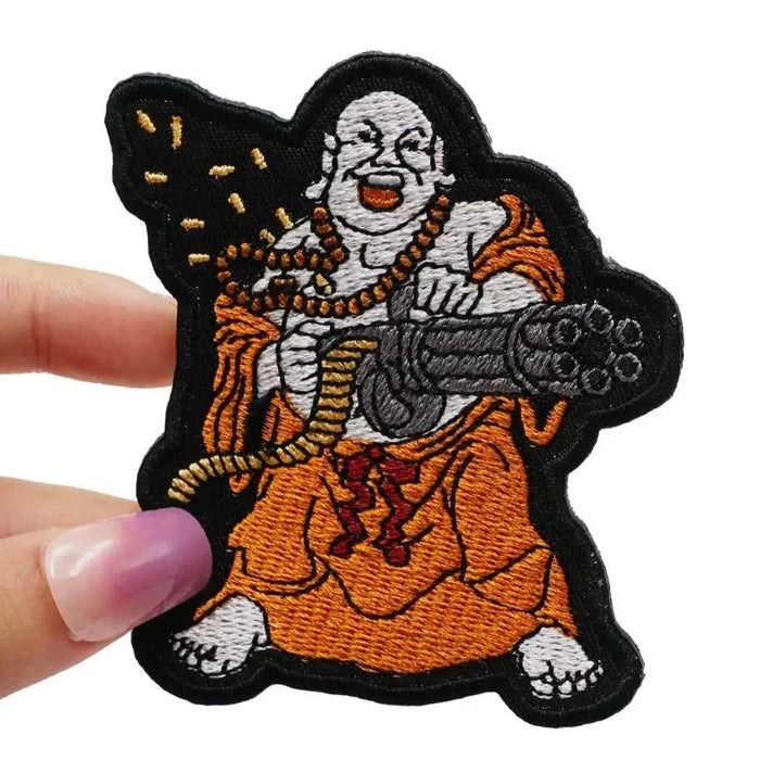 Tactical Buddha 'Machine Gun Strafing' Embroidered Velcro Patch