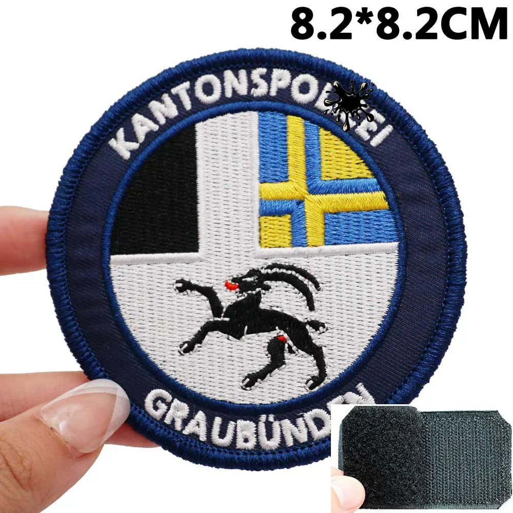 Emblem 'Kantonspolizei Graubünden' Embroidered Velcro Patch