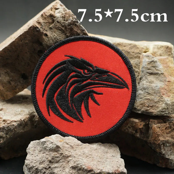 Crow 'Head | Round' Embroidered Patch